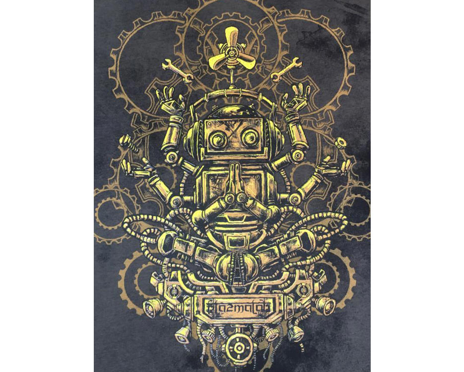 man t-shirt with a psychedelic print 